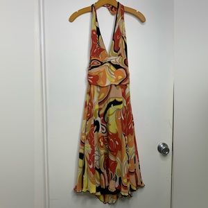 Vintage 70’s Print Halter Dress